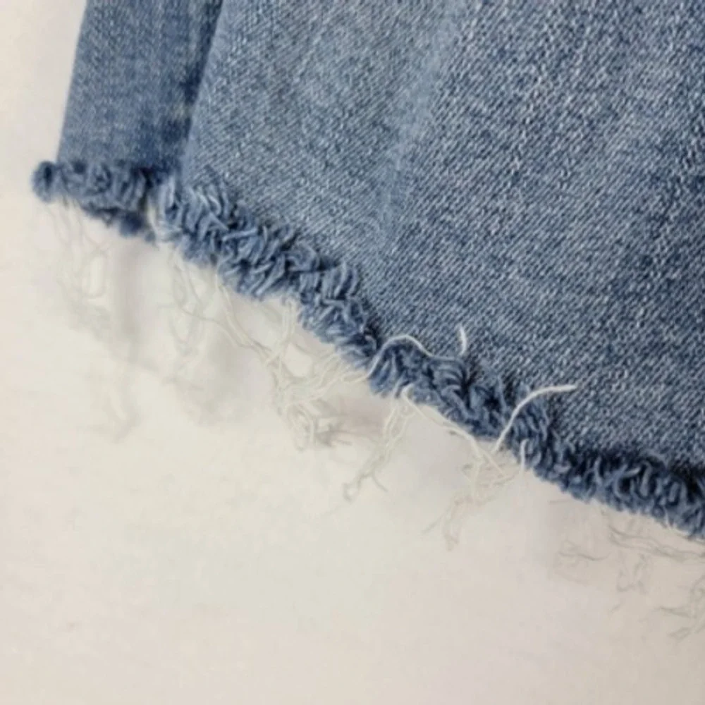 American Eagle Outfitters Womens Jean Shorts Blue Distressed Frayed Low Rise 2